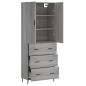 vidaXL Aparador alto madera contrachapada gris sonoma 69,5x34x180 cm vidaXL Aparador alto madera contrachapada gris sonoma 69,5x34x180 cm