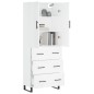 vidaXL Aparador alto madera contrachapada blanco 69,5x34x180 cm vidaXL Aparador alto madera contrachapada blanco 69,5x34x180 cm