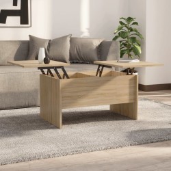 vidaXL Mesa de centro madera contrachapada roble Sonoma 80x50,5x42,5cm