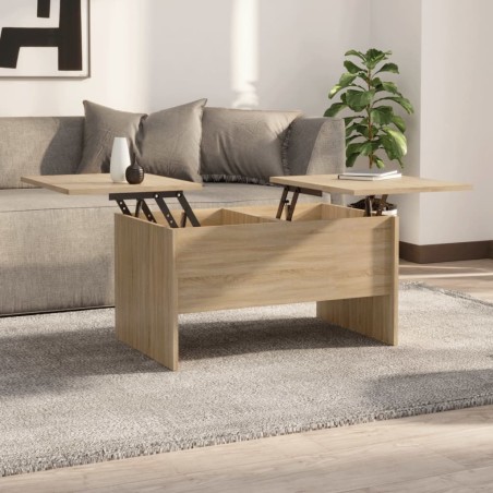 vidaXL Mesa de centro madera contrachapada roble Sonoma 80x50,5x42,5cm