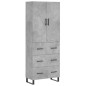 vidaXL Aparador alto madera contrachapada gris hormigón 69,5x34x180 cm vidaXL Aparador alto madera contrachapada gris hormigón 69,5x34x180 cm