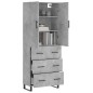 vidaXL Aparador alto madera contrachapada gris hormigón 69,5x34x180 cm vidaXL Aparador alto madera contrachapada gris hormigón 69,5x34x180 cm