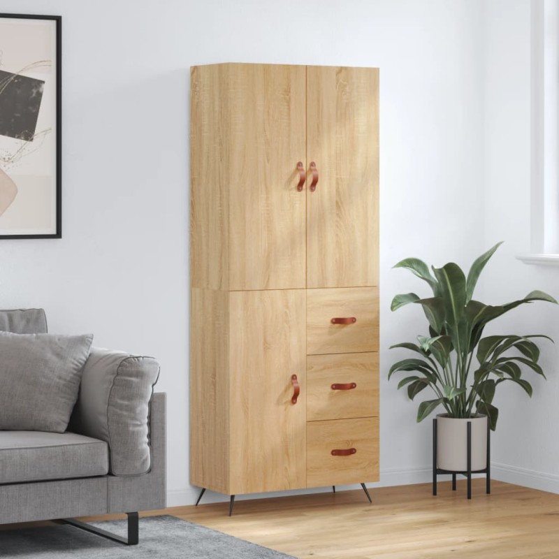 vidaXL Aparador alto madera contrachapada color roble 69,5x34x180 cm vidaXL Aparador alto madera contrachapada color roble 69,5x34x180 cm