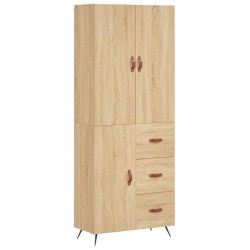 vidaXL Aparador alto madera contrachapada color roble 69,5x34x180 cm