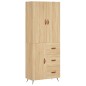 vidaXL Aparador alto madera contrachapada color roble 69,5x34x180 cm vidaXL Aparador alto madera contrachapada color roble 69,5x34x180 cm