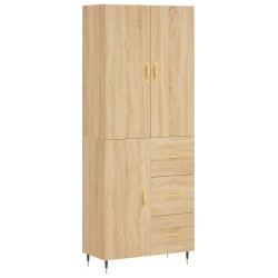 vidaXL Aparador alto madera contrachapada color roble 69,5x34x180 cm