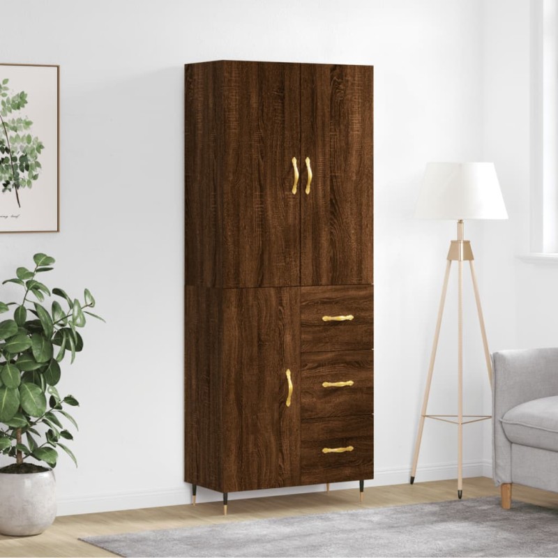 vidaXL Aparador alto madera contrachapada marrón roble 69,5x34x180 cm vidaXL Aparador alto madera contrachapada marrón roble 69,5x34x180 cm