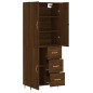 vidaXL Aparador alto madera contrachapada marrón roble 69,5x34x180 cm vidaXL Aparador alto madera contrachapada marrón roble 69,5x34x180 cm