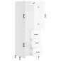 vidaXL Aparador alto madera contrachapada blanco brillo 69,5x34x180 cm