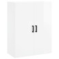 vidaXL Aparador alto madera contrachapada blanco brillo 69,5x34x180 cm