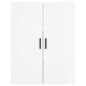 vidaXL Aparador alto madera contrachapada blanco brillo 69,5x34x180 cm