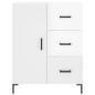 vidaXL Aparador alto madera contrachapada blanco brillo 69,5x34x180 cm