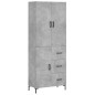 vidaXL Aparador alto madera contrachapada gris hormigón 69,5x34x180 cm vidaXL Aparador alto madera contrachapada gris hormigón 69,5x34x180 cm