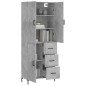 vidaXL Aparador alto madera contrachapada gris hormigón 69,5x34x180 cm vidaXL Aparador alto madera contrachapada gris hormigón 69,5x34x180 cm