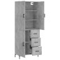 vidaXL Aparador alto madera contrachapada gris hormigón 69,5x34x180 cm vidaXL Aparador alto madera contrachapada gris hormigón 69,5x34x180 cm