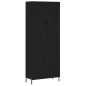 vidaXL Aparador alto madera contrachapada negro 69,5x34x180 cm vidaXL Aparador alto madera contrachapada negro 69,5x34x180 cm