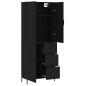 vidaXL Aparador alto madera contrachapada negro 69,5x34x180 cm vidaXL Aparador alto madera contrachapada negro 69,5x34x180 cm