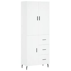 vidaXL Aparador alto madera contrachapada blanco 69,5x34x180 cm