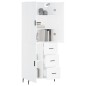 vidaXL Aparador alto madera contrachapada blanco 69,5x34x180 cm vidaXL Aparador alto madera contrachapada blanco 69,5x34x180 cm