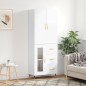 vidaXL Aparador alto madera contrachapada blanco brillo 69,5x34x180 cm