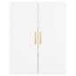 vidaXL Aparador alto madera contrachapada blanco brillo 69,5x34x180 cm