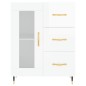 vidaXL Aparador alto madera contrachapada blanco brillo 69,5x34x180 cm
