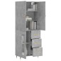 vidaXL Aparador alto madera contrachapada gris hormigón 69,5x34x180 cm vidaXL Aparador alto madera contrachapada gris hormigón 69,5x34x180 cm