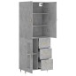 vidaXL Aparador alto madera contrachapada gris hormigón 69,5x34x180 cm vidaXL Aparador alto madera contrachapada gris hormigón 69,5x34x180 cm