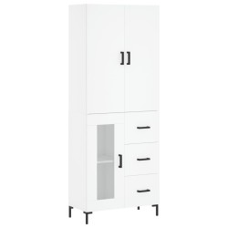 vidaXL Aparador alto madera contrachapada blanco 69,5x34x180 cm