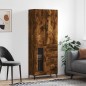 vidaXL Aparador alto madera contrachapada roble ahumado 69,5x34x180 cm