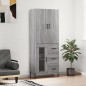 vidaXL Aparador alto madera contrachapada gris sonoma 69,5x34x180 cm vidaXL Aparador alto madera contrachapada gris sonoma 69,5x34x180 cm