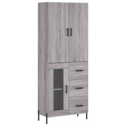 vidaXL Aparador alto madera contrachapada gris sonoma 69,5x34x180 cm
