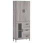vidaXL Aparador alto madera contrachapada gris sonoma 69,5x34x180 cm vidaXL Aparador alto madera contrachapada gris sonoma 69,5x34x180 cm