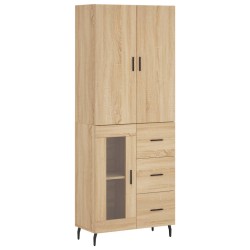 vidaXL Aparador alto madera contrachapada color roble 69,5x34x180 cm