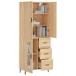 vidaXL Aparador alto madera contrachapada color roble 69,5x34x180 cm vidaXL Aparador alto madera contrachapada color roble 69,5x34x180 cm