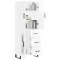 vidaXL Aparador alto madera contrachapada blanco brillo 69,5x34x180 cm vidaXL Aparador alto madera contrachapada blanco brillo 69,5x34x180 cm
