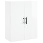 vidaXL Aparador alto madera contrachapada blanco brillo 69,5x34x180 cm vidaXL Aparador alto madera contrachapada blanco brillo 69,5x34x180 cm