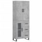 vidaXL Aparador alto madera contrachapada gris hormigón 69,5x34x180 cm vidaXL Aparador alto madera contrachapada gris hormigón 69,5x34x180 cm