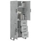 vidaXL Aparador alto madera contrachapada gris hormigón 69,5x34x180 cm vidaXL Aparador alto madera contrachapada gris hormigón 69,5x34x180 cm