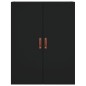 vidaXL Aparador alto madera contrachapada negro 69,5x34x180 cm