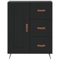 vidaXL Aparador alto madera contrachapada negro 69,5x34x180 cm