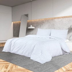 vidaXL Juego de funda nórdica microfibra ligera blanco 135x200 cm