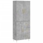 vidaXL Aparador alto madera contrachapada gris hormigón 69,5x34x180 cm vidaXL Aparador alto madera contrachapada gris hormigón 69,5x34x180 cm