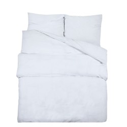 vidaXL Juego de funda nórdica microfibra ligera blanco 135x200 cm