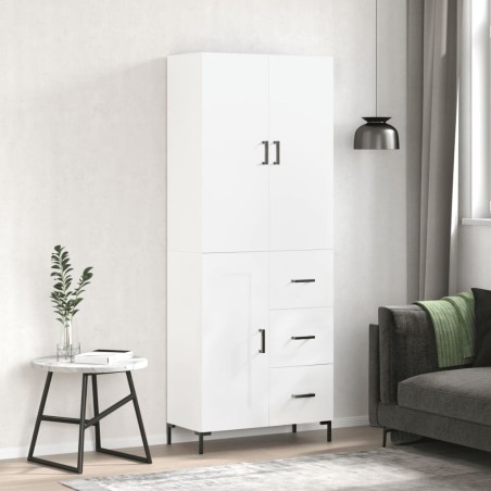 vidaXL Aparador alto madera contrachapada blanco 69,5x34x180 cm