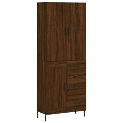 vidaXL Aparador alto madera contrachapada marrón roble 69,5x34x180 cm