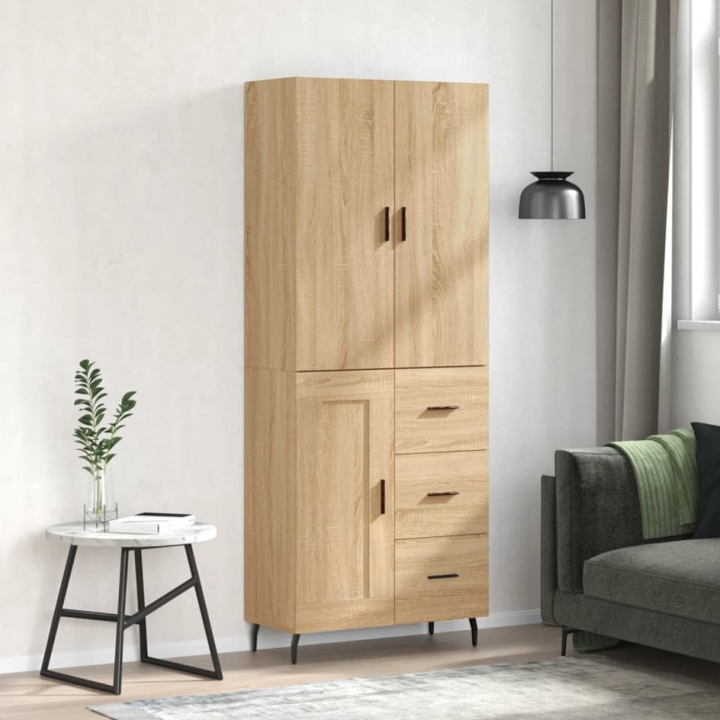 vidaXL Aparador alto madera contrachapada color roble 69,5x34x180 cm vidaXL Aparador alto madera contrachapada color roble 69,5x34x180 cm