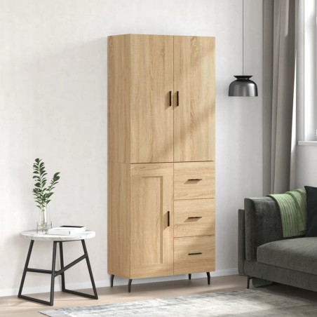 vidaXL Aparador alto madera contrachapada color roble 69,5x34x180 cm