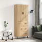 vidaXL Aparador alto madera contrachapada color roble 69,5x34x180 cm vidaXL Aparador alto madera contrachapada color roble 69,5x34x180 cm