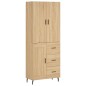 vidaXL Aparador alto madera contrachapada color roble 69,5x34x180 cm vidaXL Aparador alto madera contrachapada color roble 69,5x34x180 cm